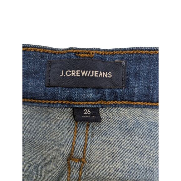 J Crew Hipslung Cut Off Shorts Womens 26 Blue Denim Raw Hem Cuffed Casual - Picture 4 of 6